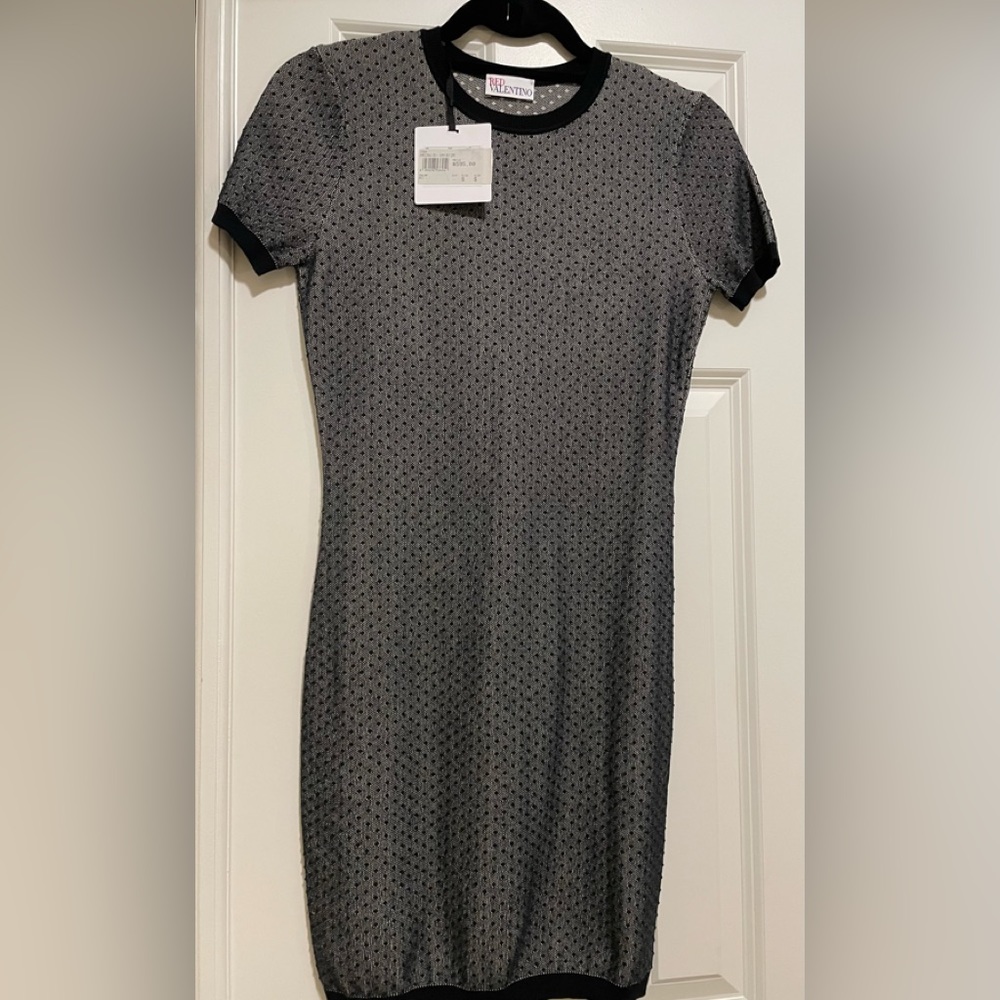 NEW!  Red Valentino Swiss Dot Short Sleeve Sweater Dress - S